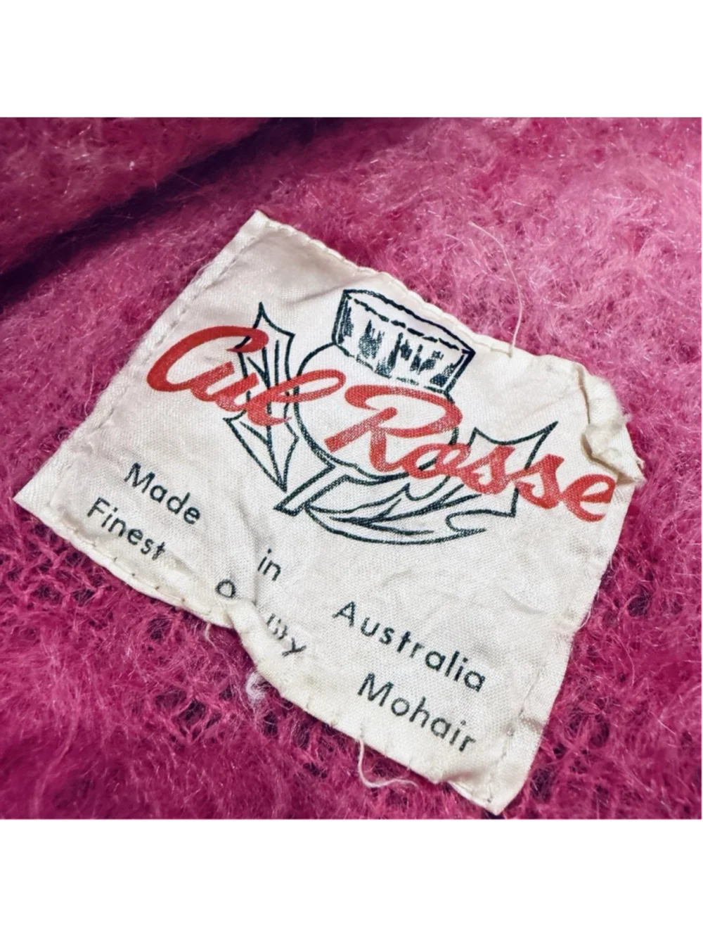 Vintage Cul Rosse Australia Pink Mohair Throw Blanket Fringe 56x72 Barbiecore